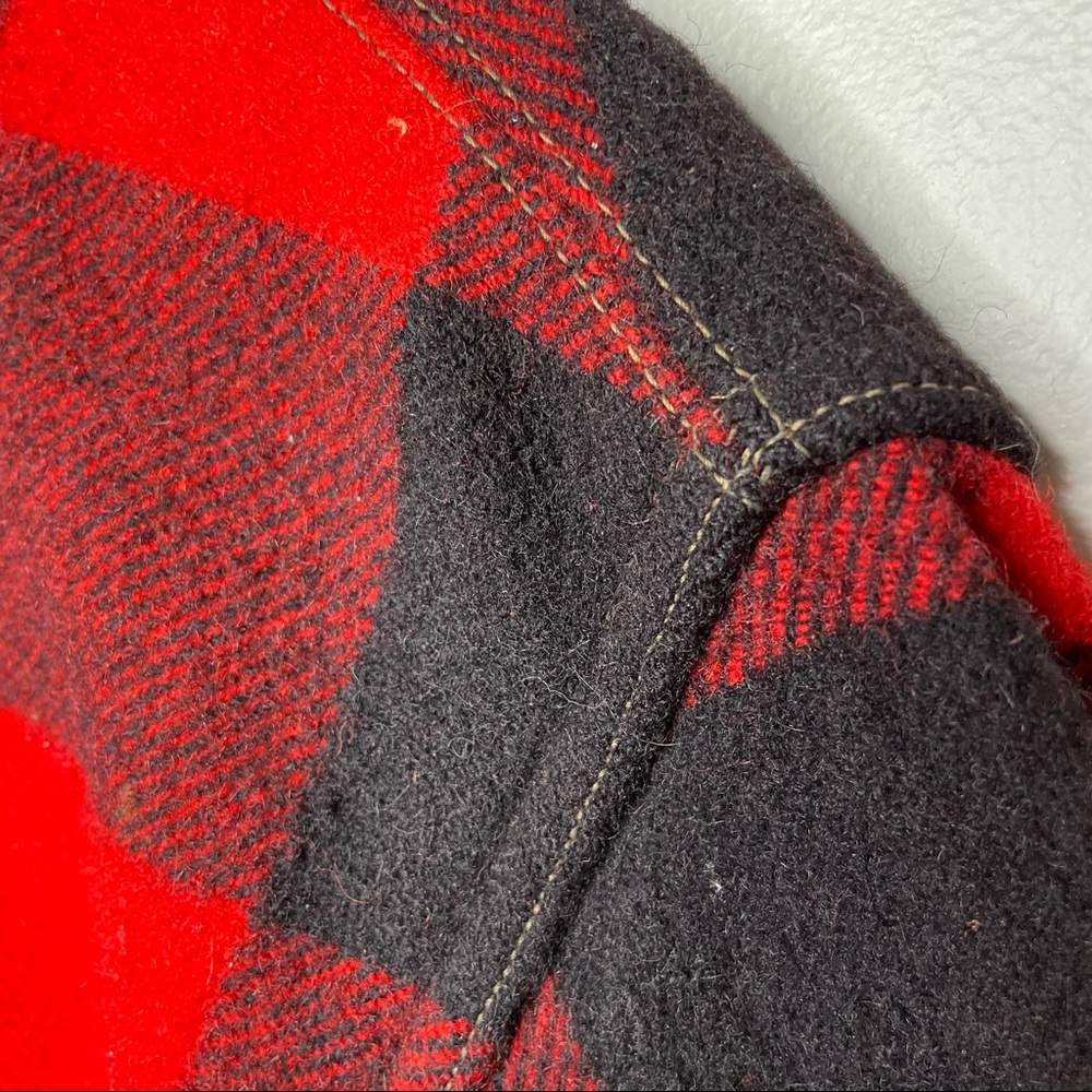 Rare Vintage 1950s Woolrich Buffalo Plaid Wool Unlined Zippered Hunting Coat - Picture 9 of 16